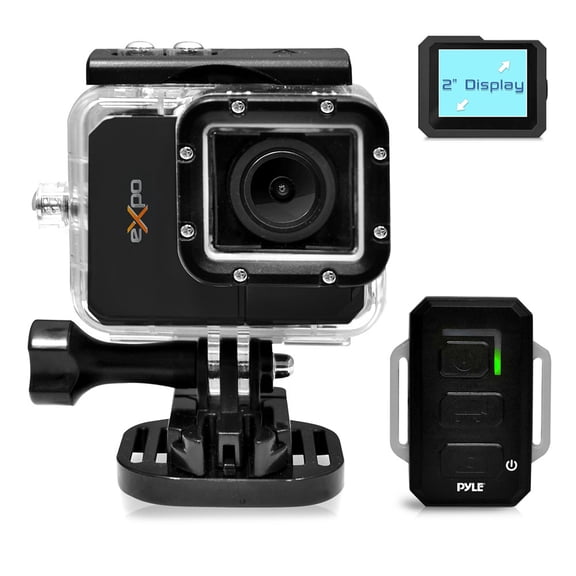 PYLE-SPORT PSCHD90BK - PYLE eXpo Hi-Res Action Cam with Full HD 1080p Video, 20 Mega Pixel Camera, 2'' LCD Screen, Wi-Fi Remote