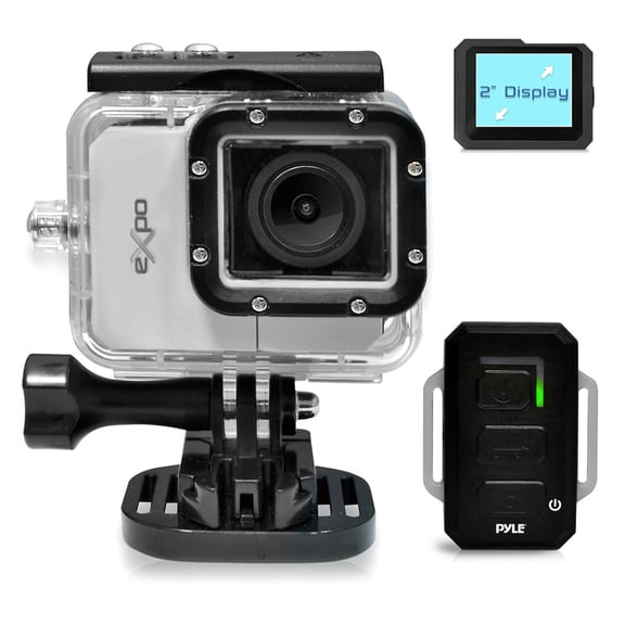 PYLE-SPORT PSCHD90SL - PYLE eXpo Hi-Res Action Cam with Full HD 1080p Video, 20 Mega Pixel Camera, 2'' LCD Screen, Wi-Fi Remote
