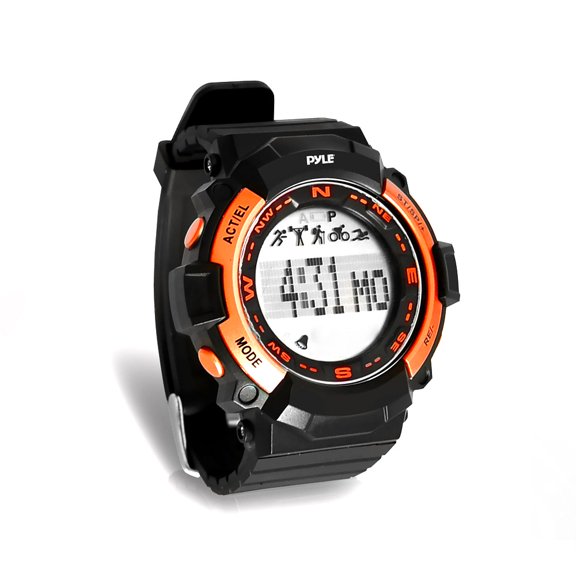 PYLE-SPORT PSPTR19OR - Multi-Function Sports Wrist Watch, Sleep Monitor, Pedometer Step Counter and Stop Watch (Orange)