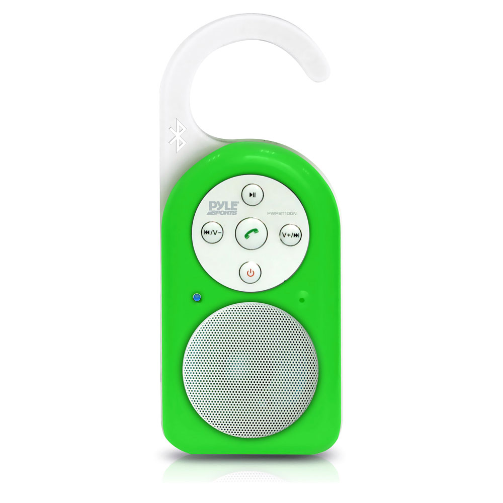 PYLE-SPORT PWPBT10GN - Bluetooth Wireless Shower Speaker & Hands Free Speaker-phone W/ AUX IN (Green Color) - image 1 of 2