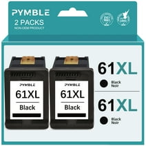 PYMBLE 61XL Black Ink Cartridges for HP 61 Black Ink Cartridges for HP Envy 4500 5530 Deskjet 1000 1010 1510 3050 2540 Officejet 4630 2620 (2 Black)