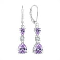 thumbnail image 1 of PYNZY 925 Sterling Silver Teardrop Earrings with 7x9MM Created Alexandrite Birthstones, Dangle Earrings with Leverback for Women Jewelry Gifts, 1 of 6