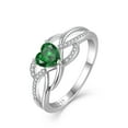 thumbnail image 1 of PYNZY Celtic Knot Rings Infinity Twisted Rings, 925 Sterling Silver Heart Statement Rings Emerald Birthstones Jewelry for Women and Mother Day Gift Size 8, 1 of 6