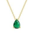thumbnail image 1 of PYNZY Teardrop Dangle Emerald Birthstone Pendant Necklace ,18K Gold Plated Necklace for Women Jewelry Gift as Mother's Day, 1 of 8