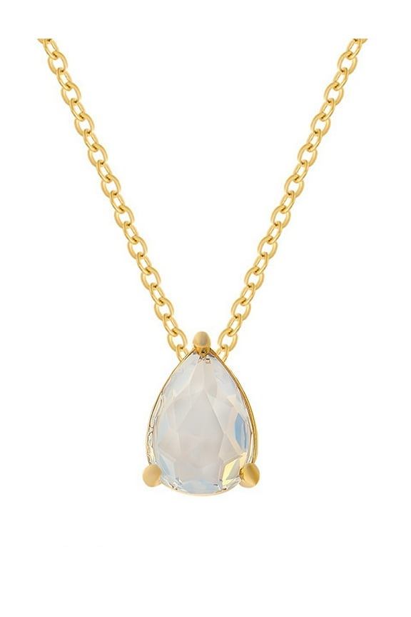 Teardrop Dangle Opal Birthstone Pendant Necklace ,18K Gold Plated Necklace for Women Jewelry Gift as Mother's Day
