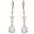 thumbnail image 1 of PYNZY Women's Dangle Drop Cubic Zirconia Jewelry Earrings Rose Gold Plated for Bride Wedding as Female Birthday Gifts, 1 of 6