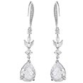 thumbnail image 1 of PYNZY Women's Dangle Drop Cubic Zirconia Jewelry Earrings white Gold Plated for Bride Wedding as Female Birthday Gifts, 1 of 6