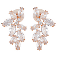 thumbnail image 1 of PYNZY Women's Wedding Earrings for Cubic Zirconia Dangle Earrings for Bridal Plated Rose Gold, 1 of 6