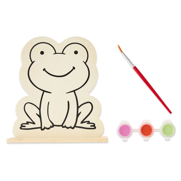 Paint Your Own Wooden Frog Standee Arts and Craft Kit, 5 Pieces, Easter by Way To Celebrate