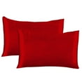 thumbnail image 1 of PYPESEEWY Clearance Cotton Pillowcases Standard Silk Pillowcase 2 Pack for Hair and Skin Both Sides Proof Soft Breathable Smooth Silk Pillow Cover High Thread Count Pillow Cases, 1 of 4