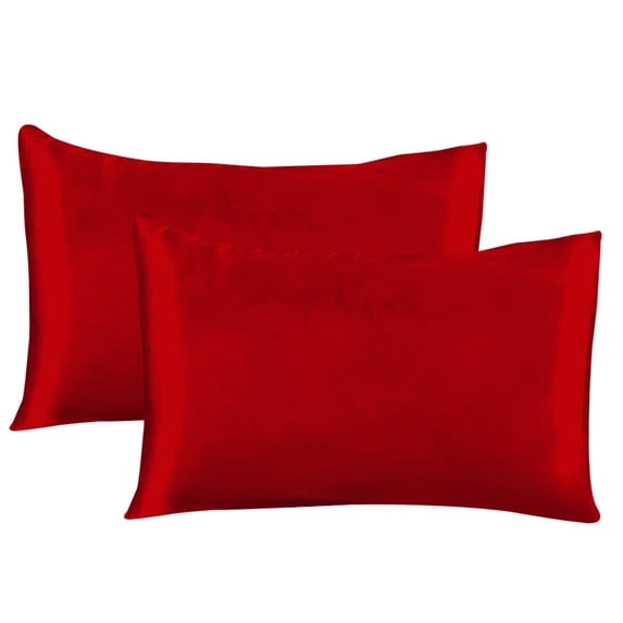 PYPESEEWY Clearance Cotton Pillowcases Standard Silk Pillowcase 2 Pack for Hair and Skin Both Sides Proof Soft Breathable Smooth Silk Pillow Cover High Thread Count Pillow Cases