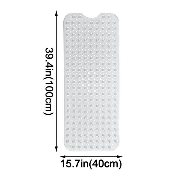 PYPESEEWY Clearance Extra Soft and Absorbent Microfiber Bath Rugs Mould Resistant Non Slip Pebbles Bath Mat Suction Cup Bathroom Extra Long Bath Mats for Bathroom Floor, Tub and Shower