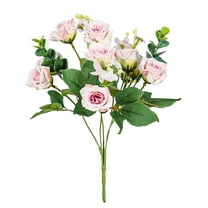 PYPESEEWY Clearance Fake Flowers Artificial Rose Bouquet Small Bouquet of 10 Realistic Rose Flowers Perfect for Wedding Decorations and Home Centerpieces