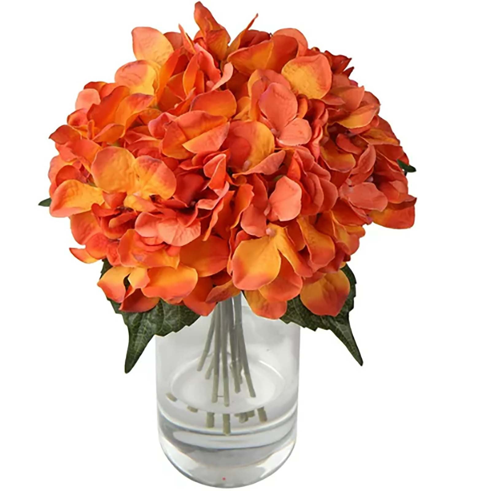 PYPESEEWY Clearance Fake Flowers Silk Hydrangea Heads with Stems