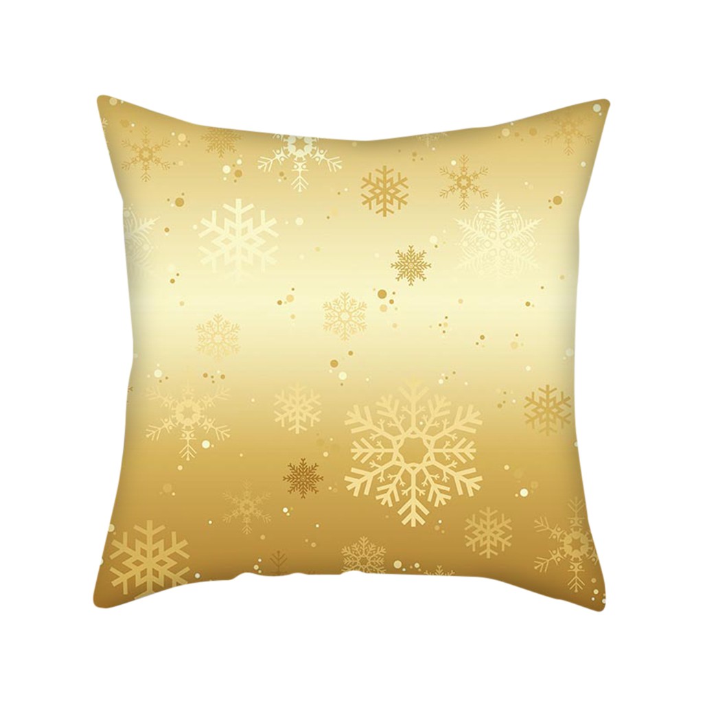 PYPESEEWY Clearance White Queen Pillow Cases Gold Merry Christmas