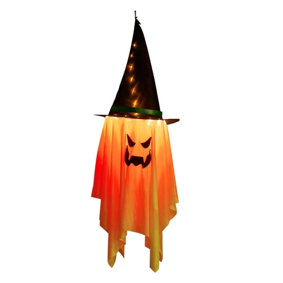 PYPESEEWY Halloween Hanging Tree Ornaments,Pumpkin/Ghost/Witch/Black Cat Pendant Halloween Hanging Ghost Decoration for Home Indoor/Outdoor Party Supplies Decor Halloween Decorations