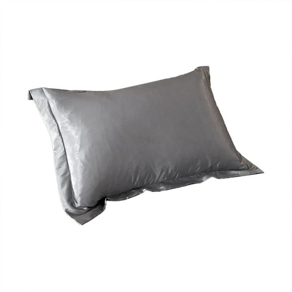 PYPESEEWY Warehouse Envelope Pillow Cases Solid Color Faux Silk Pillowcase Silk No Zipper Envelope Pillow Pillow Cover Queen White Pillow Cases Set of 2