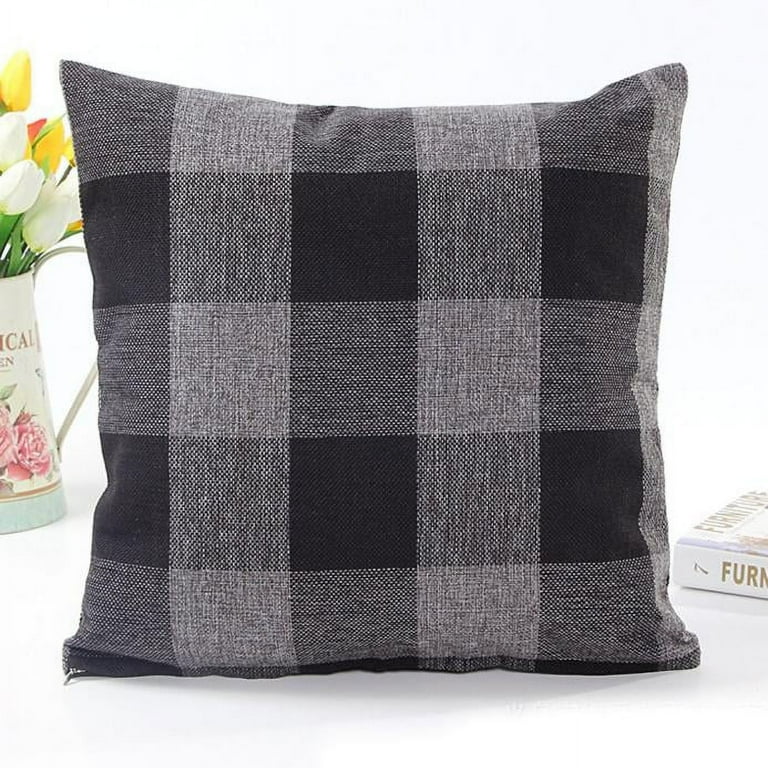 PYPESEEWY Warehouse My Pillow Pillow Cases Lattice Sofa Bed Home Decor Pillow Case Cushion Cover Grey Linen Pillow Cases Standard Size