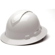 PYRAMEX Ridgeline Full Brim Hard Hat, Vented, 4-Point Ratchet Suspension, White