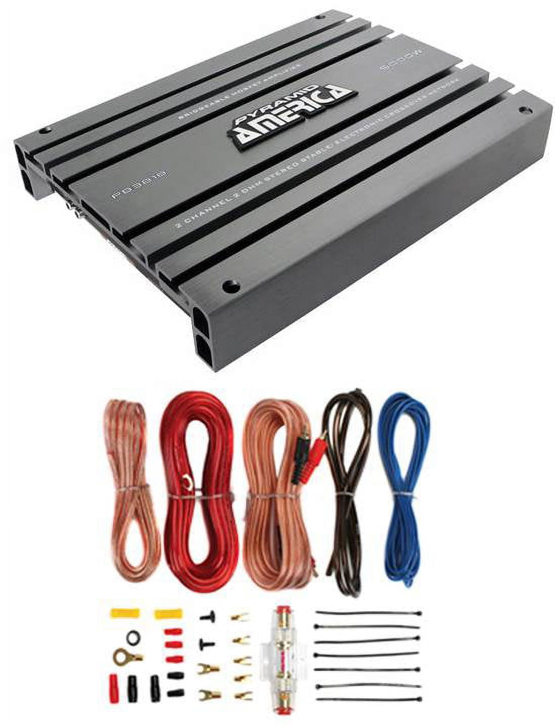 PYRAMID PB918 2000W 2 Channel Car Audio Amplifier and 8
