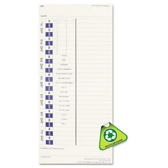 PYRAMID TECH Pyramid Br 3500-3700 - 100-Pk Weekly Cards