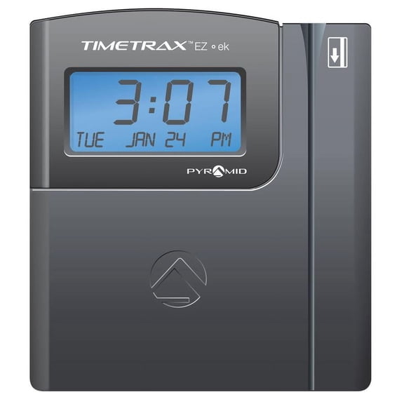 Pyramid Time Systems TTEZEK TimeTrax Automated Swipe Card Time Clock System Includes TimeTrax Software Download, Terminal, 50 Swipe Cards, Cables & Quick Start Guide, Made in The USA, Black