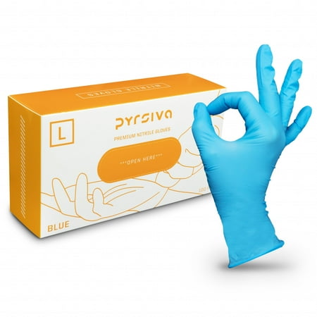 PYRSIVA MEDICAL Medium Nitrile Gloves | 100Pcs Disposable Gloves for Doctors, Nurses, Estheticians, Chefs, Tattoo Experts | Ambidextrous Non-Latex Gloves | Comfortable Non-Powdered Gloves