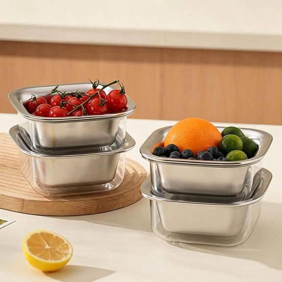 PYURTEP 2 Pcs Mini Colander, Stainless Steel Colander Bowl with Transparent Storage Base, Dual Layer Mini Strainer for Fruit Vegetable Grain Washing