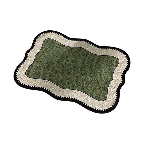 PYURTEP Bathroom Rugs Non-Slip Washable, Irregular Shape Diatomite Bath Mats, Absorbent Quick Dry Floor Mats for Bathroom, Indoor, Outdoor, Green