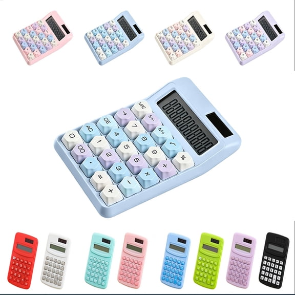 PYURTEP Desk Calculator 8 Digit Extra Large LCD Display, Portable Solar Pocket Calculator with Back Stand, Basic Math Calculator for School Office