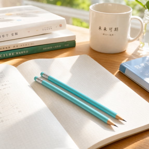 PYURTEP Macaron Pencils 2-Pack, Smooth Writing Graphite Pencils, Cute Pastel Eraser Topper Pencil for Boys Girls Students School Drawing Homework