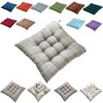 thumbnail image 1 of PYURTEP Square Chair Cushions, Grid Printed Tufted Seat Cushion with Fixing Ties, Foldable Thick Soft Seat Pad for Office Kitchen Dining Room Chairs, 1 of 6