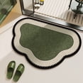 thumbnail image 1 of PYURTEP Wavy Cloud Bathroom Rugs, Non-Slip Diatomite Bath Mat, Absorbent Quick Dry Floor Mat for Bathroom, Indoor, Outdoor, Green, 1 of 8