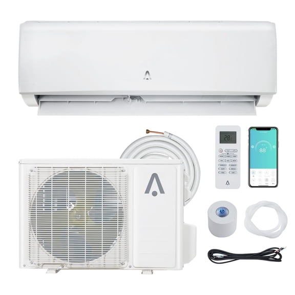 PYY 12000 BTU Mini Split Air Conditioner System, 21 SEER2 High Efficiency Wall Mounted AC, 230V Cooling with R454B Refrigerant for Home Bedroom, White ABS