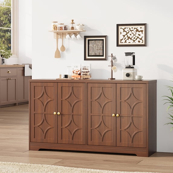 PYY 72" Kitchen Pantry Cabinet with Hutch, Farmhouse White Coffee Bar Cabinet with Glass Doors and Storage Drawers, Freestanding Microwave Stand Buffet Sideboard Tall Storage Cupboard for Dining Room