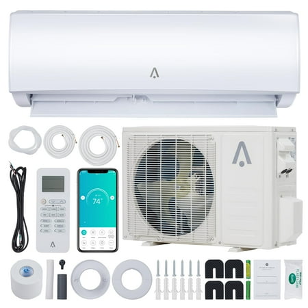 PYY 9000 BTU Ductless Mini Split Air Conditioner, 19 SEER2 High Efficiency AC Unit with New R454B Refrigerant, 115V Wall Mounted Cooling System for Bedroom and Office, White