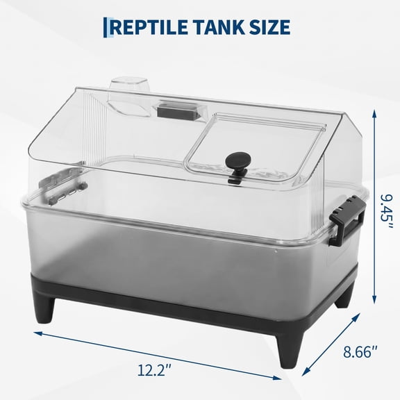 PYY Complete Starter Kit Small Animal Acrylic Enclosure – Includes Lid, Heating Pad, Hygrometer, Bowl, Hide, Sand – Cage for Jumping Spiders, Tarantulas, Lizards, Frogs, Hermit Crabs – 32×20×24CM