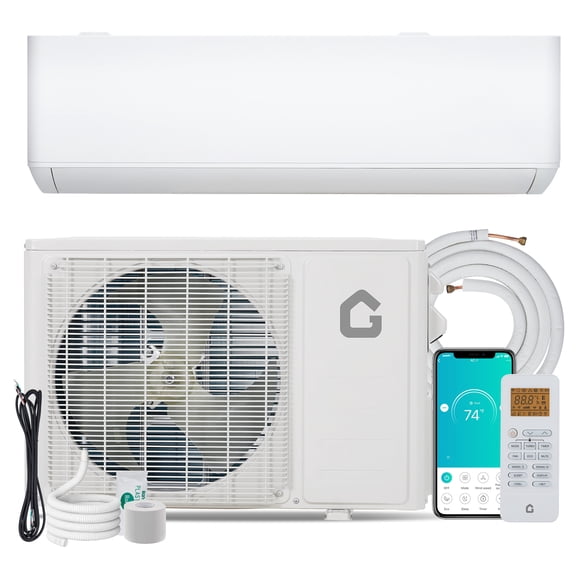 PYY Mini Split Air Conditioner 9000 BTU Inverter Heat Pump System 24 SEER2 208-230V R454B Refrigerant Ductless Wall Mount AC Unit for Home Bedroom Quiet White
