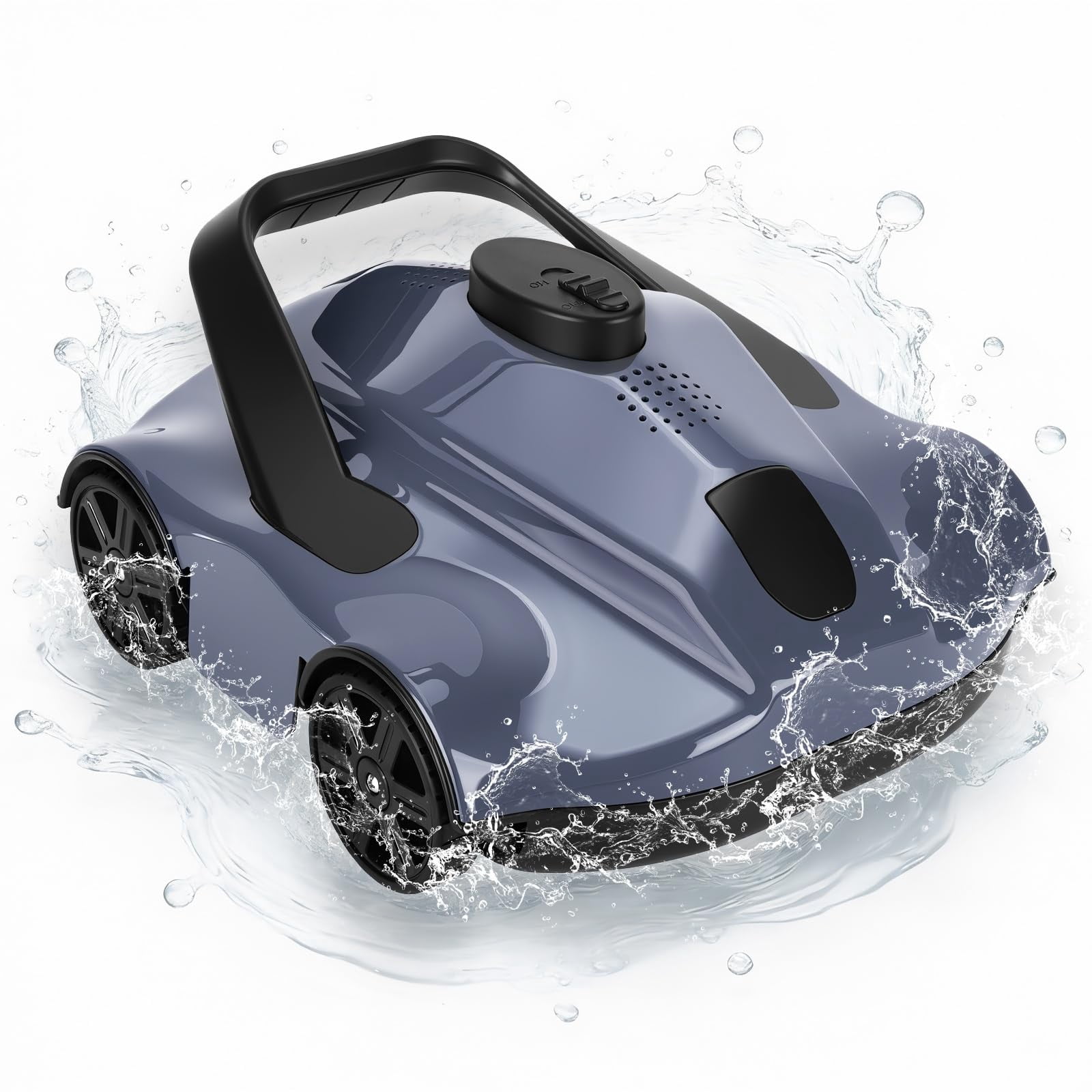 PYY Robotic Pool Cleaners Cordless Robotic Pool Cleaner for Above Ground Pools - 130 Min Runtime, Self-Charging, Cleans Up to 860 Sq Ft, Lightweight & Portable Design, Gray