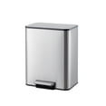thumbnail image 1 of PYY Soft-Close Stainless Steel Trash Can with Foot Pedal - 3.4 Gallon (13L) Rectangular Waste Bin - Removable Inner Bucket - Space-Saving Design for Bathroom, Kitchen, Home Office - Silver, 1 of 8