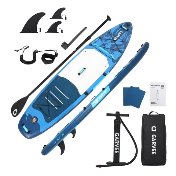 PYY Wide Stable Inflatable Upright Paddle Board for Adults & Youth – Non-Slip EVA Deck, High Quality Paddle, Built-in Camera Mount, Complete Accessories – Blue, 320cm
