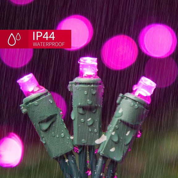 PYYAN-100 LED Pink Valentine Lights, 21.6ft Valentine Room Lights Green Wire, connectable Plug in Pink Christmas String Light Indoor Outdoor for Christmas Bedroom Valentines Day Party