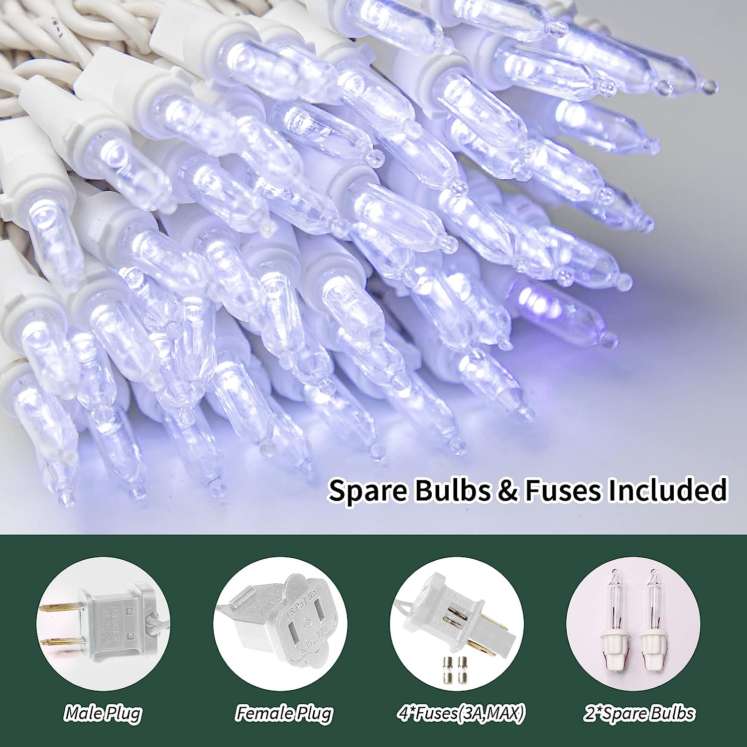 Mini Long Light Led PYYAN-100 Mini LED Count White -String Lights - 21.6FT LED Christmas ...