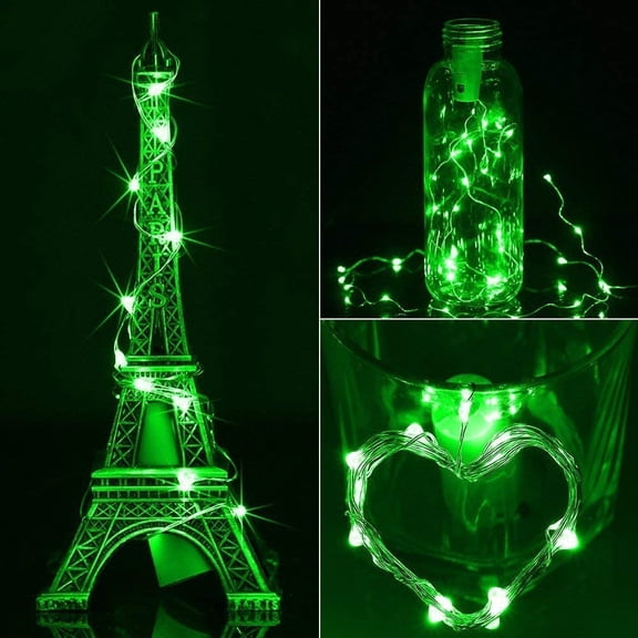 PYYAN-16 Packs Fairy Lights Battery Operated(Batteries Included),10.2FT 30LEDs Waterproof Copper Wire Firefly Lights,Mini Starry String Lights for Wedding Party DIY gift Christmas Decor (Green Fairy