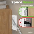 thumbnail image 1 of PYYAN-360 Rotating Flat Plug Short Extension Cord with 3 Outlets (6ft, Gray) 16AWG/13A 3 Prong Wire, Outlet Saver for Home Office Dorm Room Essentials, ETL Certified, 1 of 4