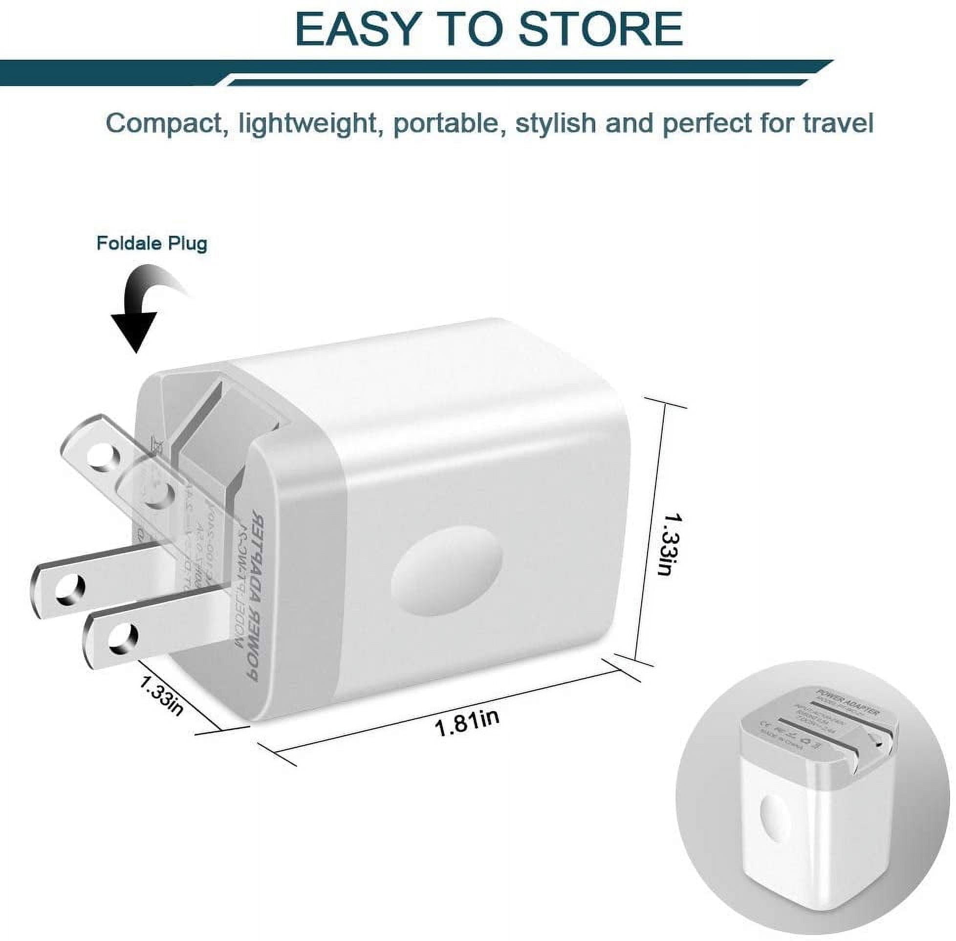 PYYAN-3Pack Fast Charging Cubes, Foldable Dual Port Charger Block, Fast ...