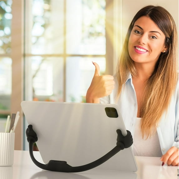 PYYAN-Adjustable Tablet Stand, Portable Phone Holder for Desk Bed - Multi-Angle Drawing Stand Compatible with All Tablets (Black)