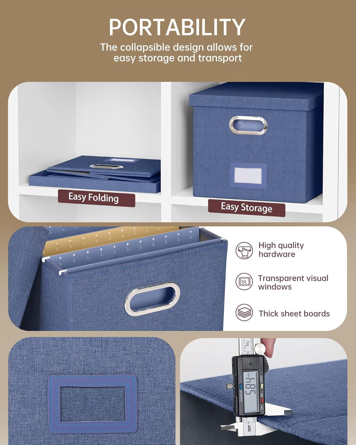 PYYAN-File Organizer with Lid, File Box, File Cabinet for Letter File ...