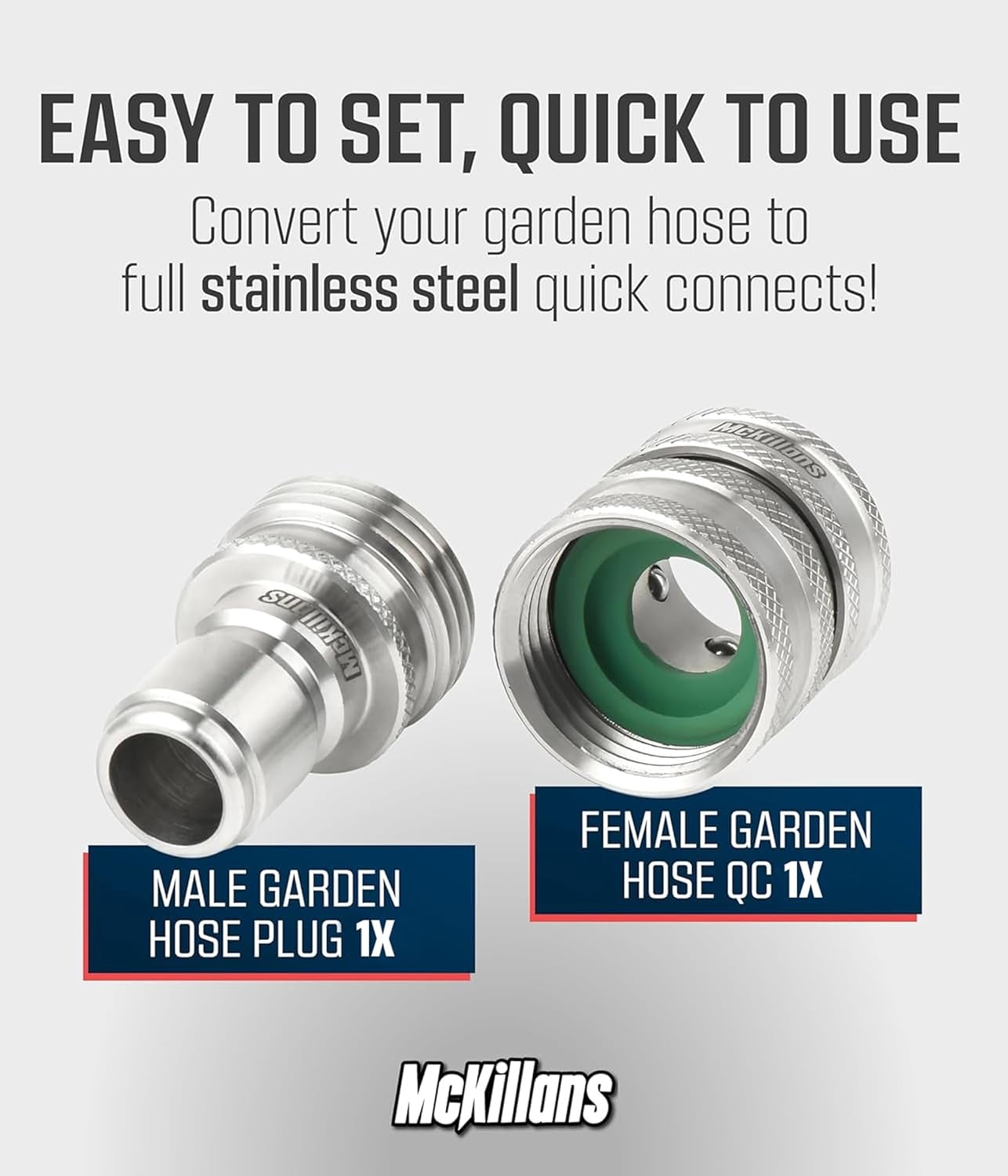 PYYAN-® Garden Hose Quick Connect Pair [UNIVERSAL FIT] - Stainless ...