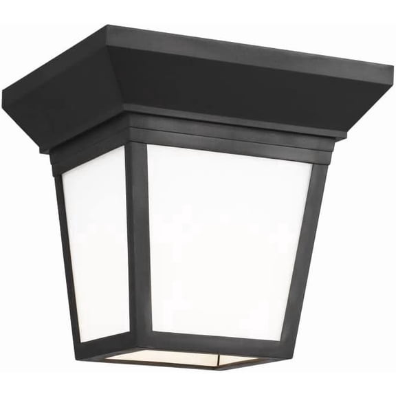 PYYAN-Generation Lighting 1-Light LAVON Traditional Outdoor Ceiling Light White 7546701-15, Flush Mount Ceiling Light Fixture for Home Decor, Farmhouse Outdoor Light Fixture Can Use LED Light Bulb